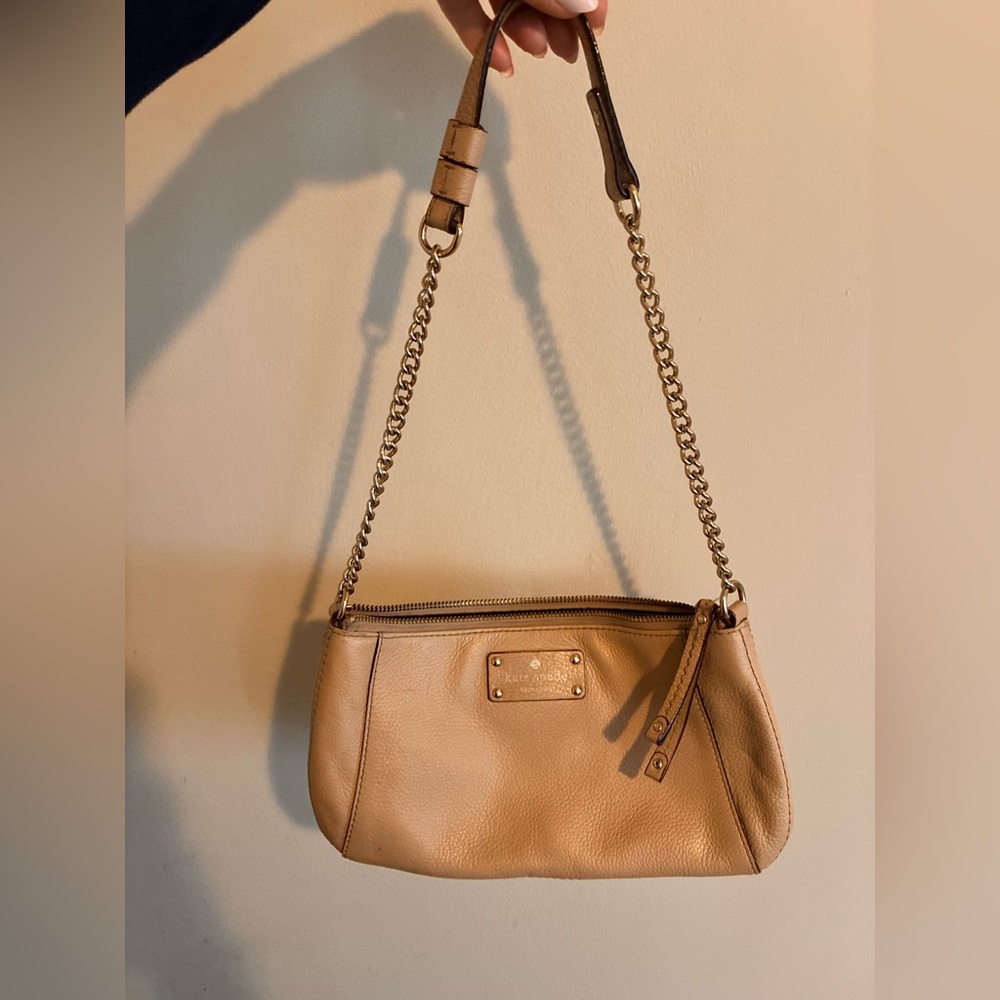 Kate Spade beige/tan shoulder chain & leather bag